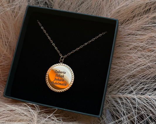 Velyra thick round engraveable necklace