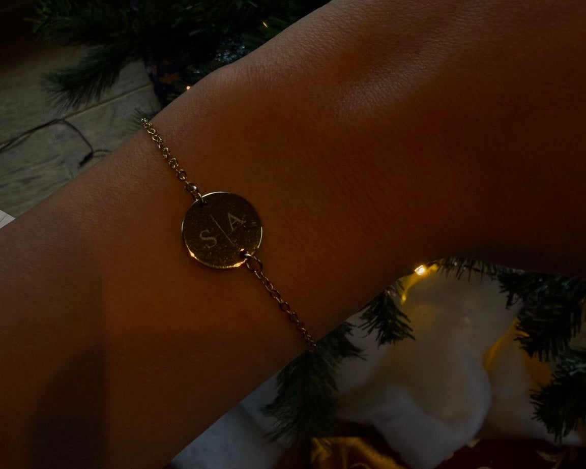 Dilva mini coin engraveable bracelet