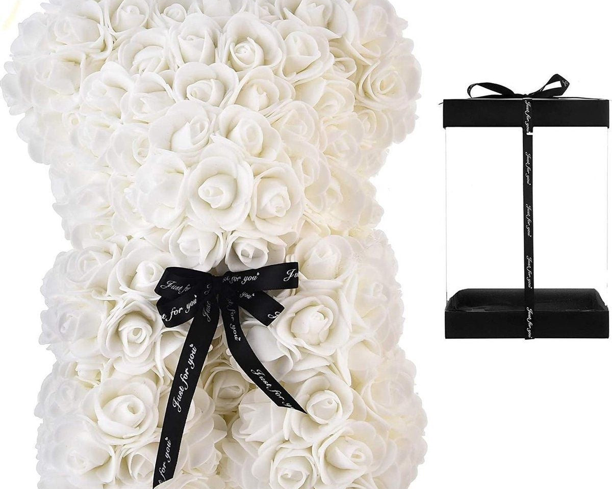 Forever White Rose Bear
